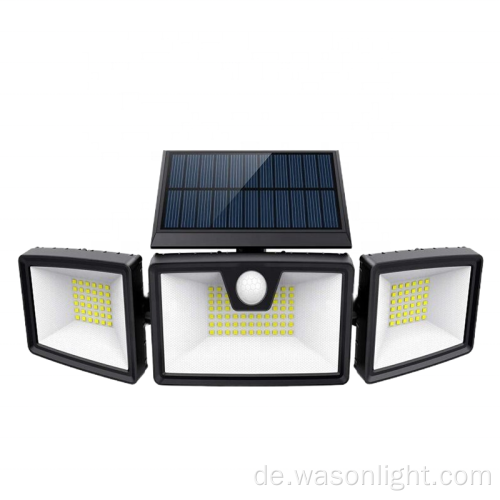 Benutzerdefinierte OEM 132LED Flexibler Verstellbarer Winkel Wireless Outdoor -Bewegungssensor aktiviert Outdoor Solar Wall Lampe